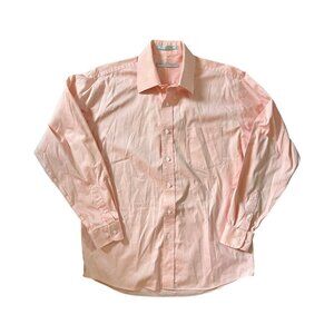 Forsyth of Canada Shirt Mens 15.5 34/35 Pink 80s 2 Ply Cotton Twill Button Up